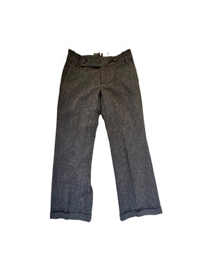 Banana Republic Wool Herringbone Wide Leg Trousers - Grey - 2 Short